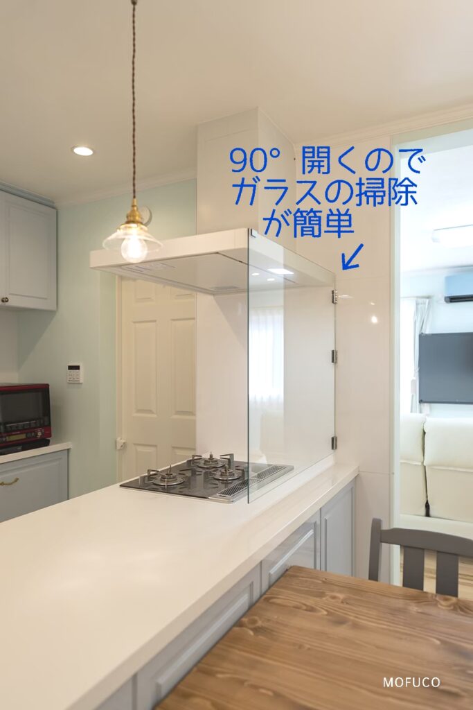 コンロ前 油はねガラス